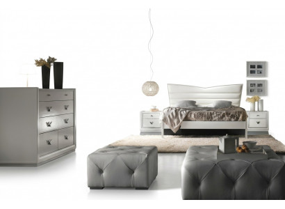 Garnituur Set 4-delig Slaapkamer Bed Nachtkastje Commode Groep Tweepersoonsbedden Luxe
