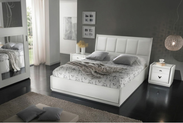 Garnituur Set 3-delig Slaapkamer Bed Nachtkast Groep Tweepersoonsbed Luxe Bedden