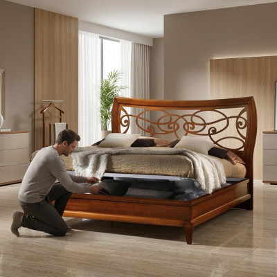 Bed Luxe Slaapkamer Tweepersoonsbed Hout Gestoffeerde Bedden Tweepersoons Bedframe Modern