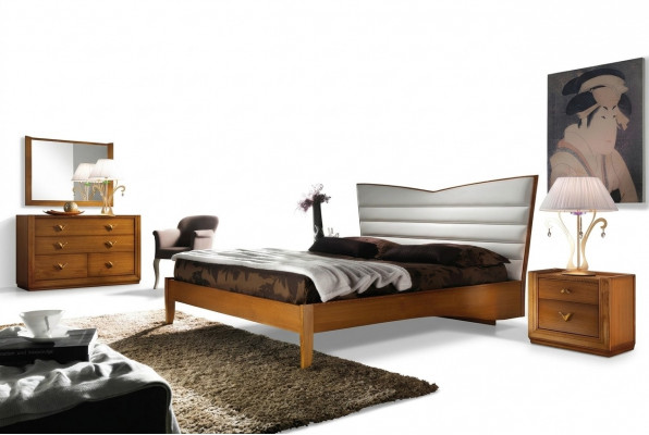 Luxe set slaapkamer bed nachtkastje dubbele hotelbedden gestoffeerd design 3-delig.