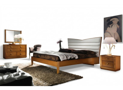 Luxe set slaapkamer bed nachtkastje dubbele hotelbedden gestoffeerd design 3-delig.