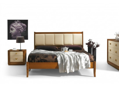 Luxe set van 3 stuks. Slaapkamer bed nachtkastje bedden dubbel houten bedframe nieuw.