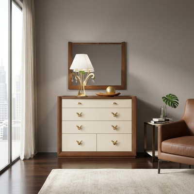Commodespiegel garniture console commodes houten kasten console Italy set 2-delig.