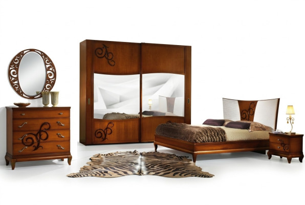 Luxe set 3-delig. Slaapkamer Bed Nachtkastje Bedden Dubbel Houten Bedframe Nieuw.
