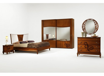 Slaapkamer Bed Nachtkastje Kledingkast Commode Spiegel Luxe Nieuw Set 6-delig.