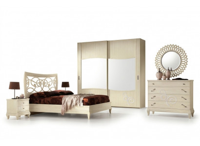 Slaapkamer Bed Nachtkastje Kledingkast Commode Spiegel Groep Nieuw Set 6-delig.