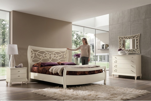 Slaapkamer Bed Nachtkastje Ladenkast Spiegel Set Groep Beddenset 5-delig.