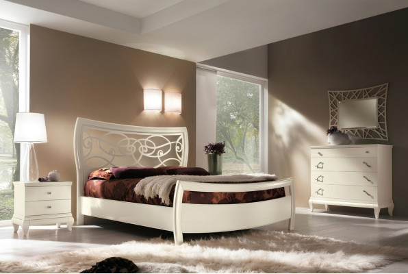 Slaapkamer Bed Nachtkastje Ladenkast Spiegel Set Groep Beddenset 5-delig.
