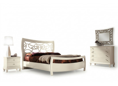 Slaapkamer Bed Nachtkastje Ladenkast Spiegel Set Groep Beddenset 5-delig.