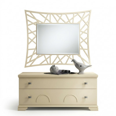Spiegel Hangspiegel Hout Modern Wandspiegel Meubels Spieglein Design 90x90 Nieuw