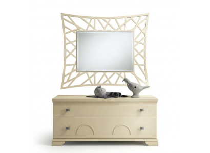 Spiegel Hangspiegel Hout Modern Wandspiegel Meubels Spieglein Design 90x90 Nieuw