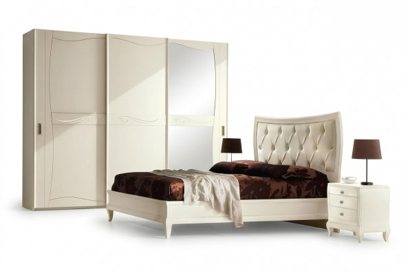 Slaapkamer Bed Nachtkastje Tweepersoonsbed set Bedframe Beddengoed Set 3-delig.
