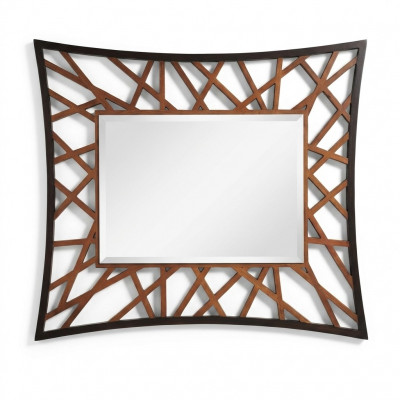 Spiegel Hangspiegel Hout Modern Wandspiegel Meubels Design 111x89 Nieuw