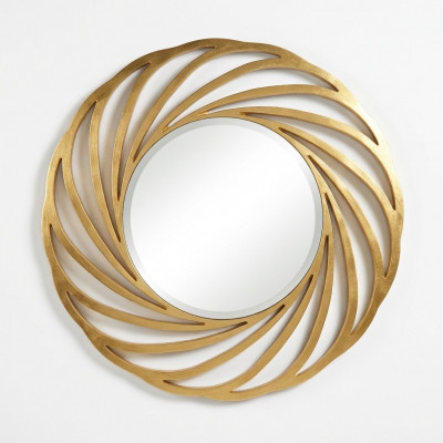 Ronde spiegel Hangspiegel Hout Modern Wandspiegel Meubilair Spiegeleffect Ontwerp 90x90