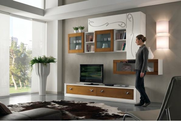 TV-wand woonkamerwand woonkamermeubelen luxe RTV woonwand kast plank