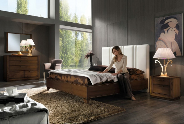 Slaapkamer Bed nachtkastje Tweepersoonsbedden Modern bedframe Beddenset 3-delig.