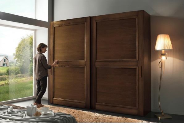 Kledingkast Kasten Kledingkast Luxe Zweefdeurontwerp Hout Modern