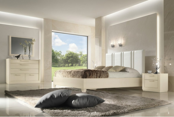 Tweepersoonsbedden Modern bedframe Bedden Bed Hout Bekleding Design Hotel Tweepersoons