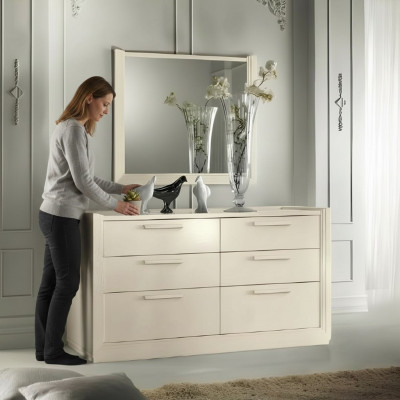 Commode Spiegel Commode Groep Hout Design Dressoir Zijkast Plank Set 2-delig