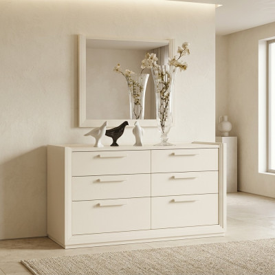 Commode Spiegel Commode Groep Hout Design Dressoir Zijkast Plank Set 2-delig