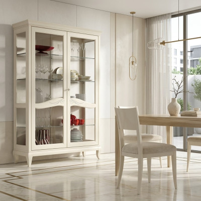 Luxe etalage vitrine vitrines glazen kast houten rek modern kasten nieuw