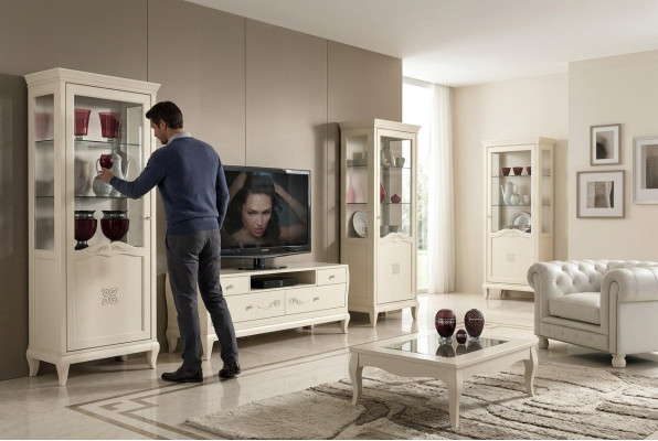 Luxe tv-set woonkamer vitrine tv modern hout meubel kast stijl kasten 3-delig