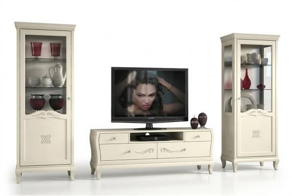 Luxe tv-set woonkamer vitrine tv modern hout meubel kast stijl kasten 3-delig