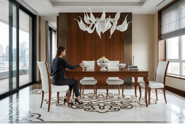 Luxe eettafel tafel tafels hout modern design uittrekbaar eetkamer Italië