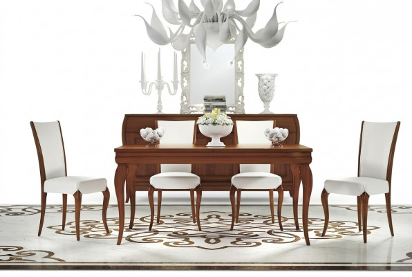 Luxe eettafel tafel tafels hout modern design uittrekbaar eetkamer Italië