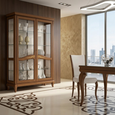 Vitrine Luxe etalage Vitrines Glazen Kast Houten Plank Modern Kasten Nieuw