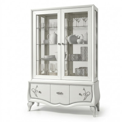 Luxe vitrine glazen kast antieke stijl modern houten vitrines Italiaanse meubels