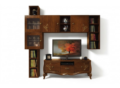 Klassieke groep rtv set woonkamer vitrine tv modern hout meubel kast stijl