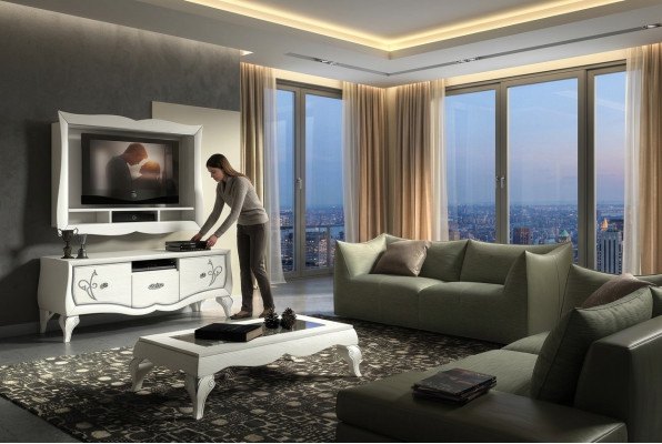 Luxe televisiemeubel tv-kast dressoir hout modern commode design nieuw