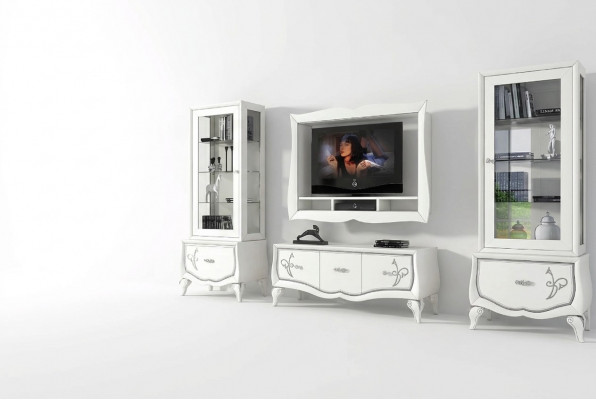 Garnituur rtv Set 4-delig. Woonkamer TV lage kast Vitrine Dressoir Kast Design Nieuw