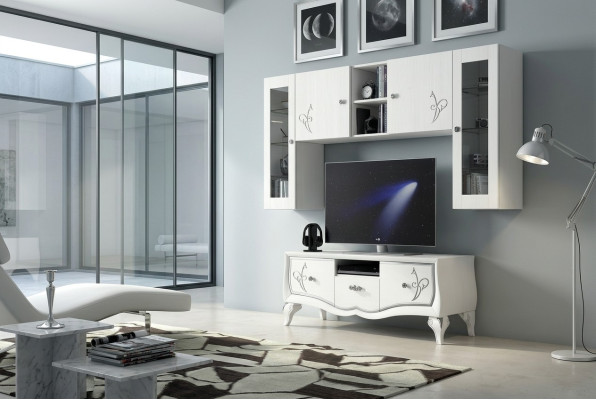 Woonwand tv-kast dressoir kast TV hout lowboard commode designmeubels nieuw