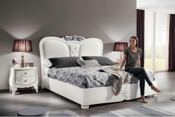 Luxe bed Moderne bedden Bedframe dubbel houten bedframes Slaapkamer Wit