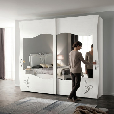 Kledingkast Multifunctionele planken Kast Plank Opslag Garderobe Spiegel