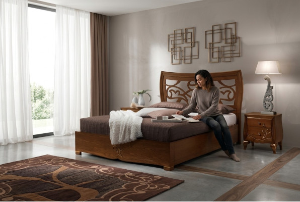 Tweepersoonsbed Bedden Bedframe Bed Hout Dubbel Slaapkamer Bruin Modern 160x200