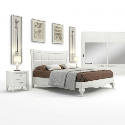 Bed dubbel bed bedden gestoffeerd hout designer dubbel bedframe wit bedframes