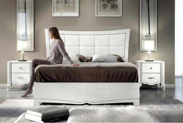 Slaapkamer Bed Nachtkastje Bedden Houten Garnituur Modern Nachtkastjes Set 3-delig.