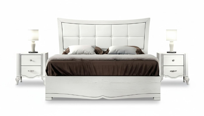 Slaapkamer Bed Nachtkastje Bedden Houten Garnituur Modern Nachtkastjes Set 3-delig.