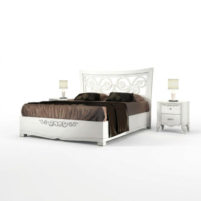 Set 3-delige slaapkamer bed nachtkastje bedden tweepersoonsbed hout groep set nieuw