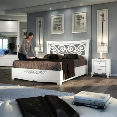 Tweepersoonsbed Bed Luxe Bedden Houten Bedframes Bedframe Wit Design Modern Nieuw