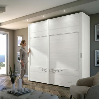Kast Kledingkast Plank Opbergruimte Kapstok Modern Spiegel Hout Ontwerp