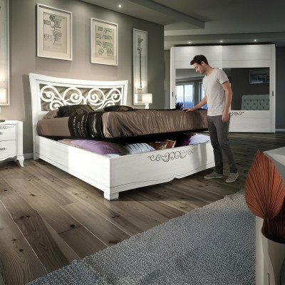 Bed frames dubbel bed bed luxe bedden hout bedframe wit design modern nieuw