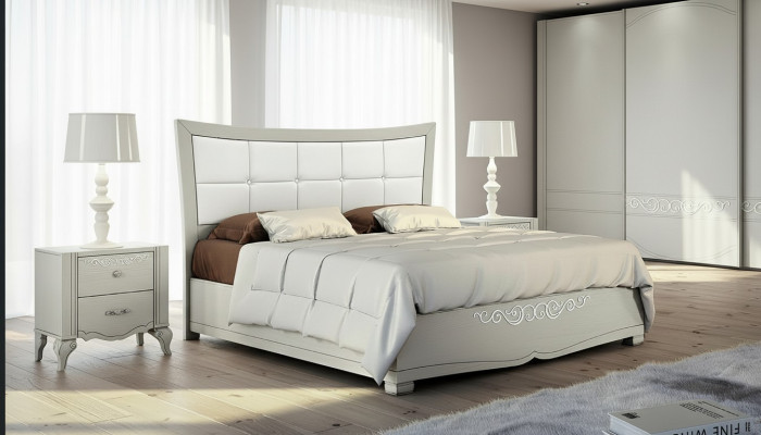 Luxus set 3-delig slaapkamer bed nachtkastje bedden set hout dubbel modern