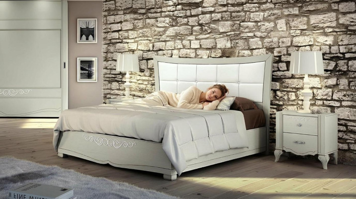 Bed Bekleding Ontwerp Luxe Tweepersoonsbedden Slaapkamer Hout Modern Bedframe Nieuw