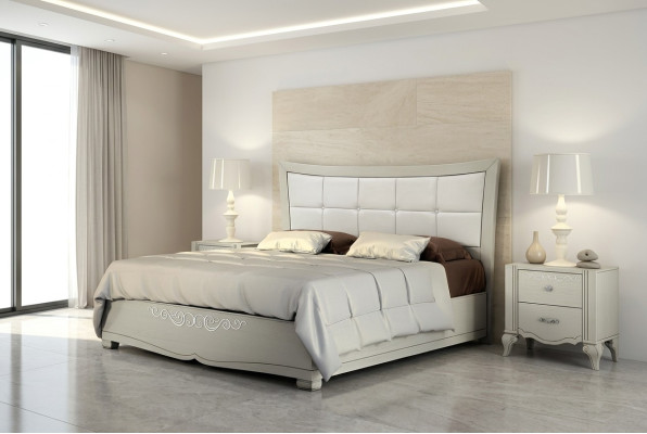 Bed Bekleding Ontwerp Luxe Tweepersoonsbedden Slaapkamer Hout Modern Bedframe Nieuw