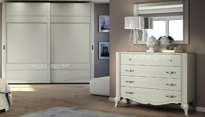 Ladenkast Spiegel Kast Laden Rek Console Meubels Houten kast Italië Set van 2 stuks.