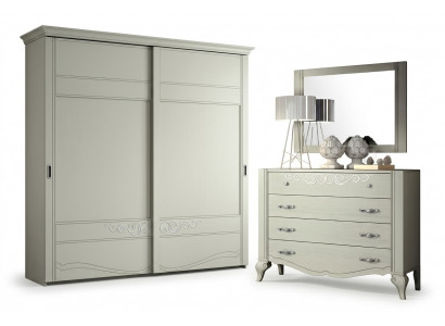 Ladenkast Spiegel Kast Laden Rek Console Meubels Houten kast Italië Set van 2 stuks.